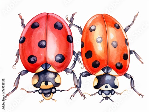 Two ladybugs are shown side by side © Muschima