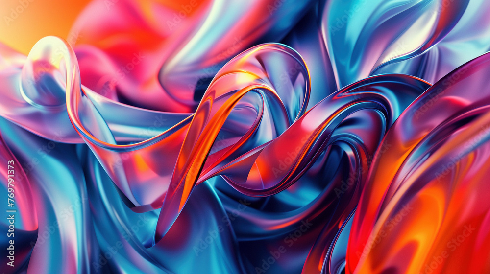 Vibrant Digital Abstract Shapes and Forms