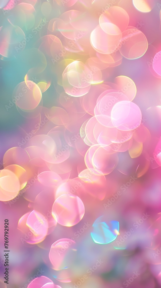 Soft bokeh lights, pastel colors, eye level, dreamy abstract, ultra high definition