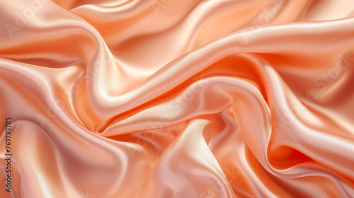 Smooth elegant orange silk or satin texture can use as background