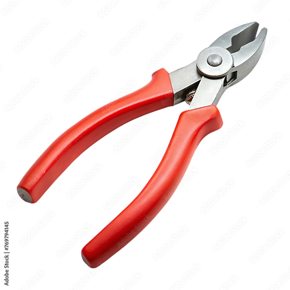 Pliers with red handles isolated on white Pliers with red handles isolated on white