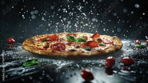 Mesmerizing Pizza Soaring Out of the Camera Embark on a Thrilling Culinary Adventure