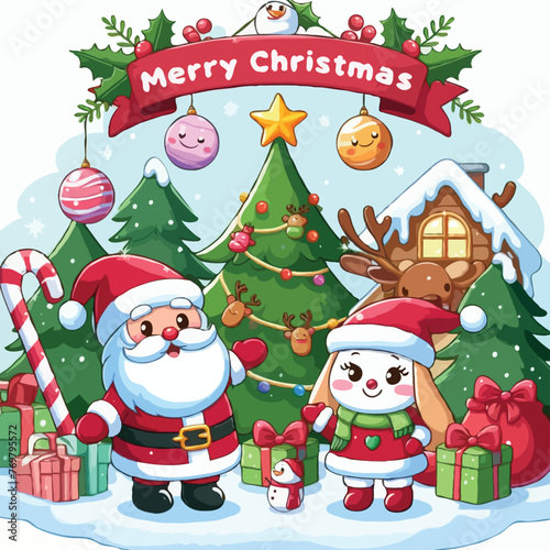 new chrismas vector on white background