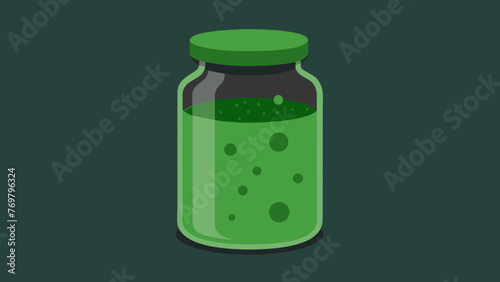  A macro shot of a jar filled with green powder an herbal medicine used in traditional healing practices.