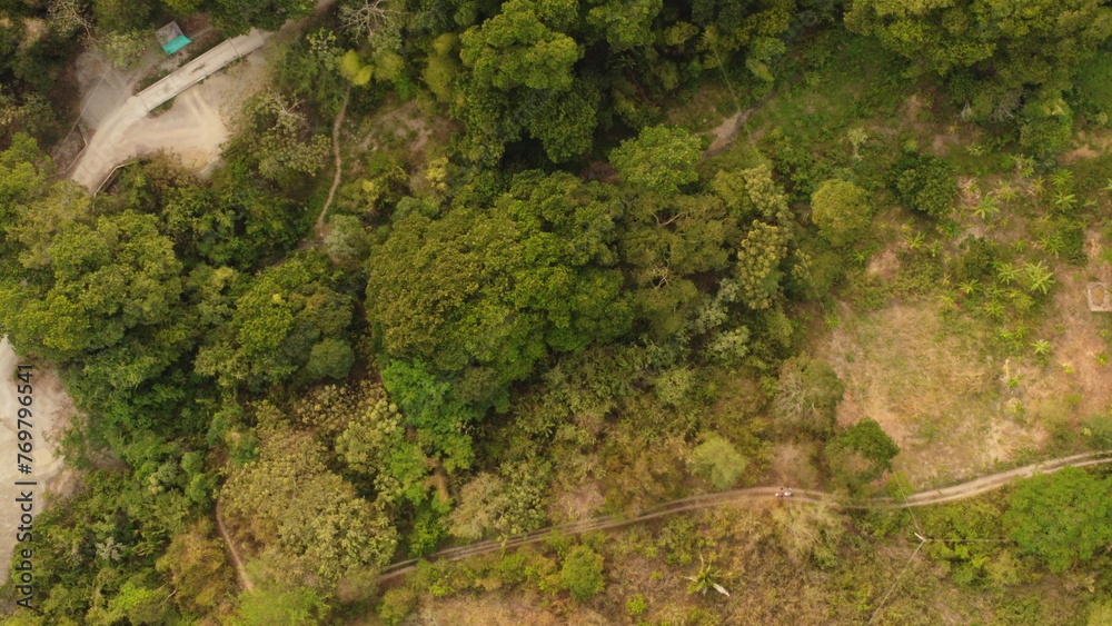 Naklejka premium aerial view of the city of ibague in beautiful sunset
