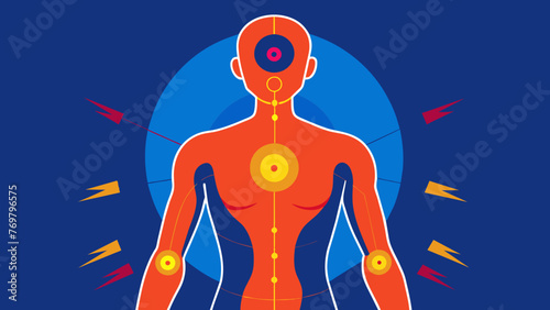  An infrared camera capturing the heat patterns on a persons body highlighting the meridian points that are believed to be blocked or imbalanced.