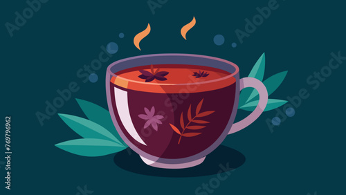  A cup filled with a dark fragrant concoction of herbs and wine a common homemade remedy in Chinese culture for treating cold and flu symptoms.