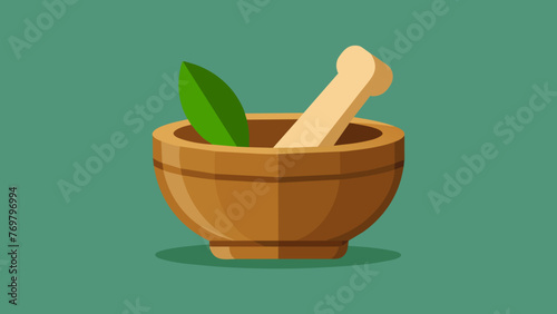  A small wooden mortar and pestle used by traditional Chinese medicine practitioners to grind herbs and create customized herbal blends for their