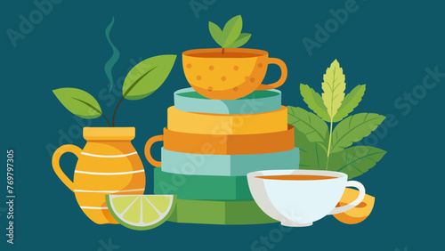  A stack of various herbal teas including ginger turmeric and peppermint known for their healing properties in traditional medicine and often