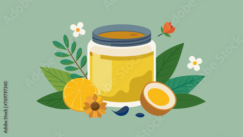  A jar of homemade healing salve made from allnatural ingredients such as beeswax coconut oil and tea tree oil ready to provide relief for s s