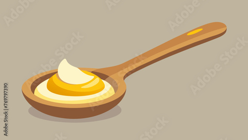  A closeup of a wooden s scooping out a thick creamy balm made from natural ingredients such as shea butter and essential oils for skin healing photo