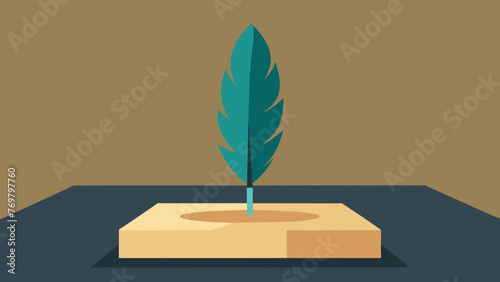  A solitary feather resting on a sacred altar a symbol of the connection between humans and the spirit world in Native American belief systems.