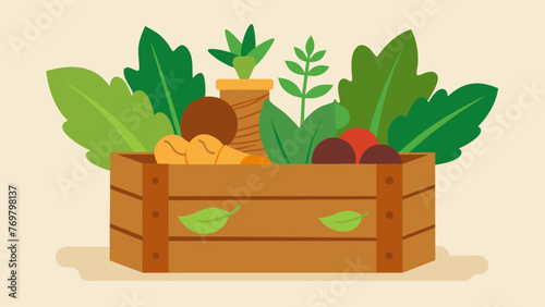  A closeup of a wooden box filled with different medicinal roots barks and leaves highlighting the use of plantbased remedies in traditional