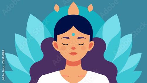  A close up of a persons face during a reflexology session highlighting the calm and peaceful expression as they receive the healing touch.