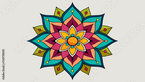  The delicate details of a colorful mandala design painted on the skin a temporary tattoo that represents the spiritual and meditative aspects