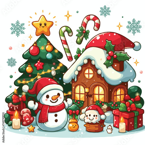 new chrismas vector on white background