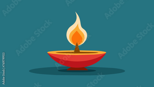  The burning flame of a traditional oil lamp symbolizing the balance between mind body and spirit in Ayurveda.