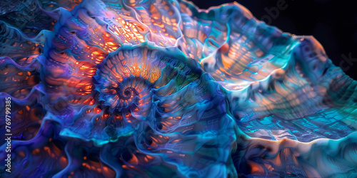 abstract seashell surface closeup
