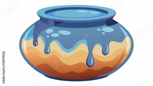  A sy ceramic jar with a glossy glaze containing a unique blend of water sourced from deep underground caverns prized for its restorative and