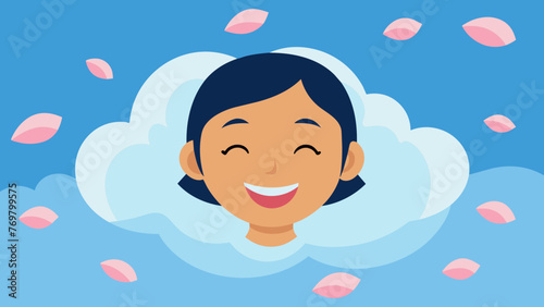  Closeup of a serene smile on a persons face while submerged in a hot tub surrounded by fragrant flower petals.