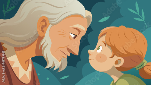  A wrinkled face leans in close to a young girl as the elder whispers ancient remedies passed down through generations.