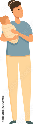 Feeding baby icon cartoon vector. Mother character awake. Babysit caregiver