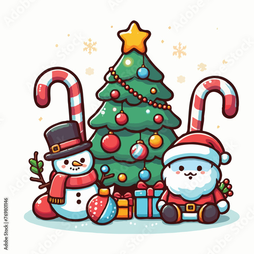 new chrismas vector on white background