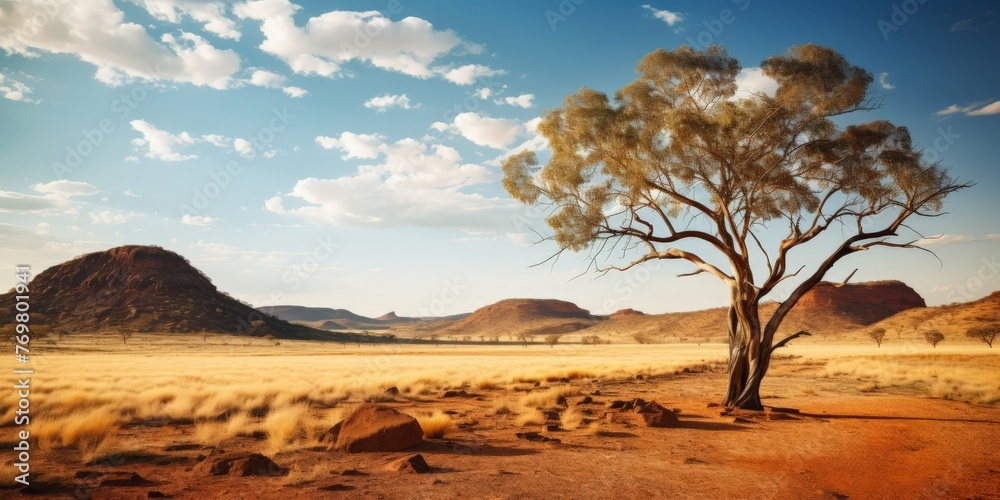 The striking beauty of the Australian Outback. Weather conditions are dry
