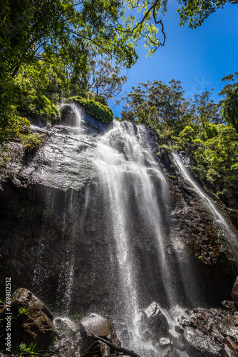 Blackfellow Falls in Rush Creek in Binna Burra Section of Lamington National Park  Queensland  Australia.