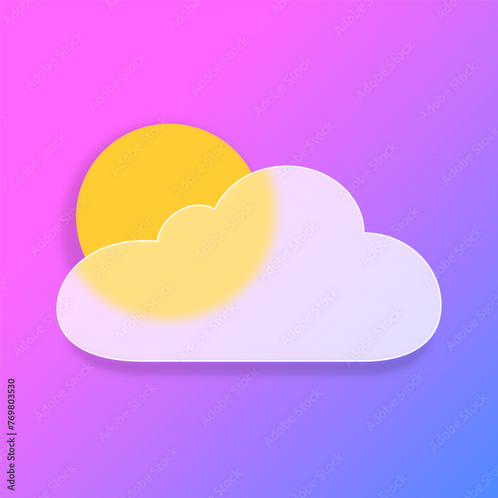 Weather glass morphism icon illustration