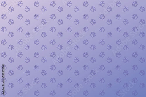 Purple lines paw pattern on a gradient purple background
