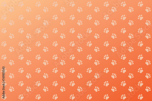 Light orange paw patterns on a gradient orange background