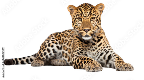 Isolated Leopard Grace on transparent background.