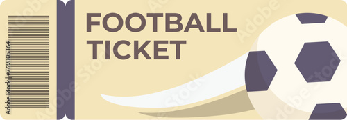 Soccer ticket icon cartoon vector. Venue tournament. Voucher reward prize