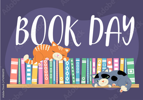 world book day shelves with books and cat banner3