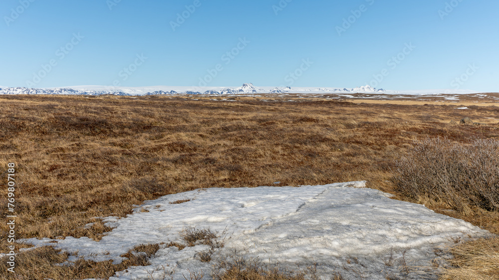 Beautiful icelandic landscape in Selfoss, Iceland on march 2024