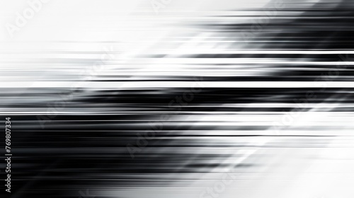 Horizontal lines in shades of black Simulates motion blur from a fast-moving camera. Against a plain white background devoid of text, each line has a different color to convey speed and liveliness.
