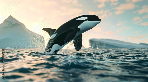 World Oceans Day  Save Environment Concept - Orca