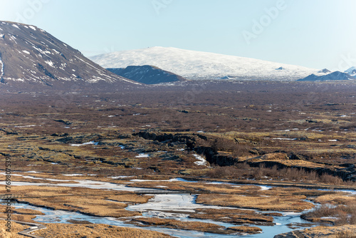 Beautiful icelandic landscape in Selfoss, Iceland on march 2024