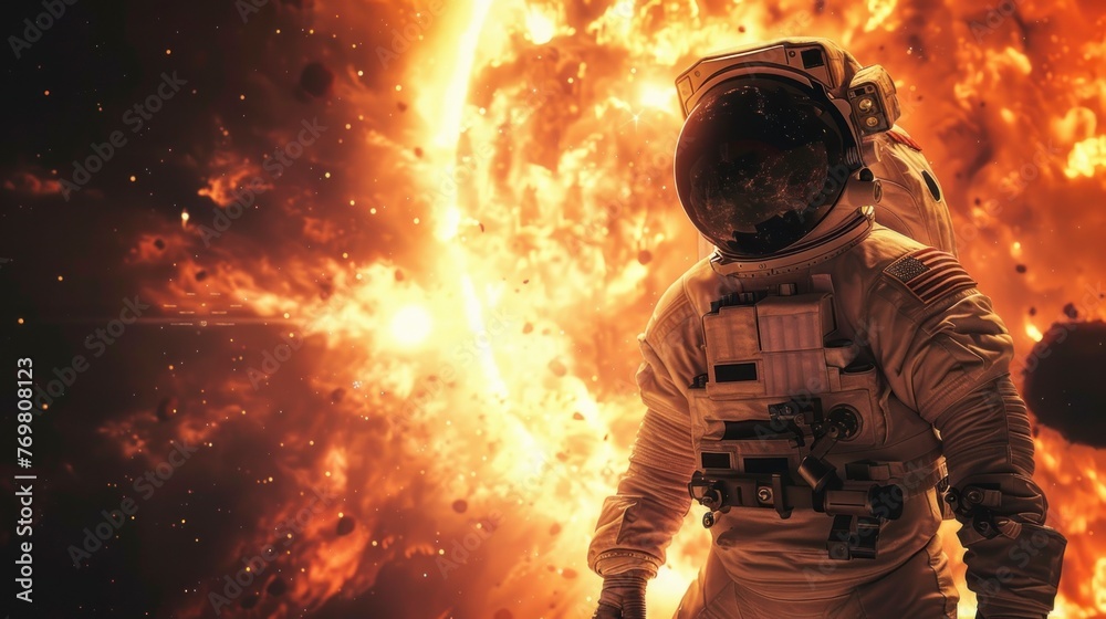 ASTRONAUT WITH THE SUN BACKGROUND ASTRONAUT WITH THE SUN BACKGROUND