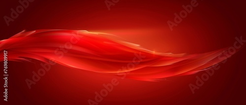  Red abstract background with a flowing red wave on a deep red background and a glowing red light at the wave's end