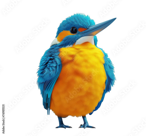 Colorful Kingfisher Front View Isolated on Transparent Background photo