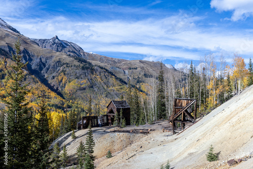 Abandoned Yankee Girl silver, lead, and zinc mine in Ouray County Colordo photo