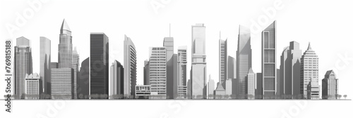 Skyline buildings silhouette,created with Generative AI tecnology.