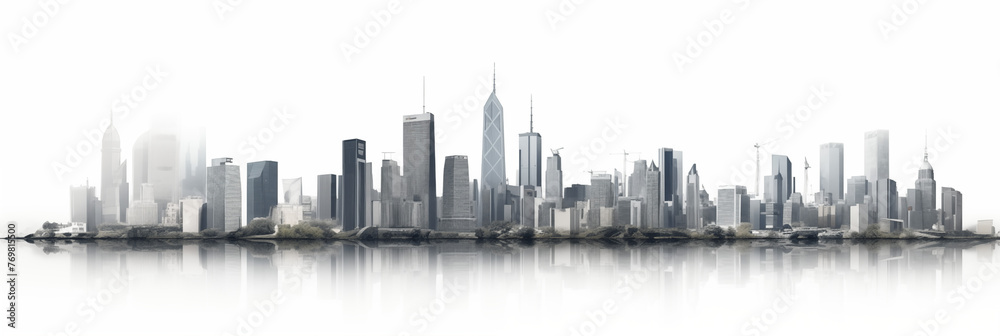 Fototapeta premium Skyline buildings silhouette,created with Generative AI tecnology.