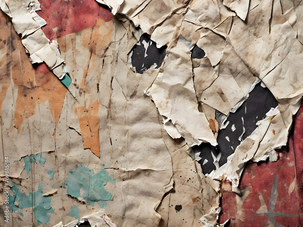 Old texture. Torn paper collage and textured backgrounds weave together stories of texture and intrigue.