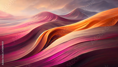 Abstract Modern Business Background pink and orange collumn background with wave on digital art concept.