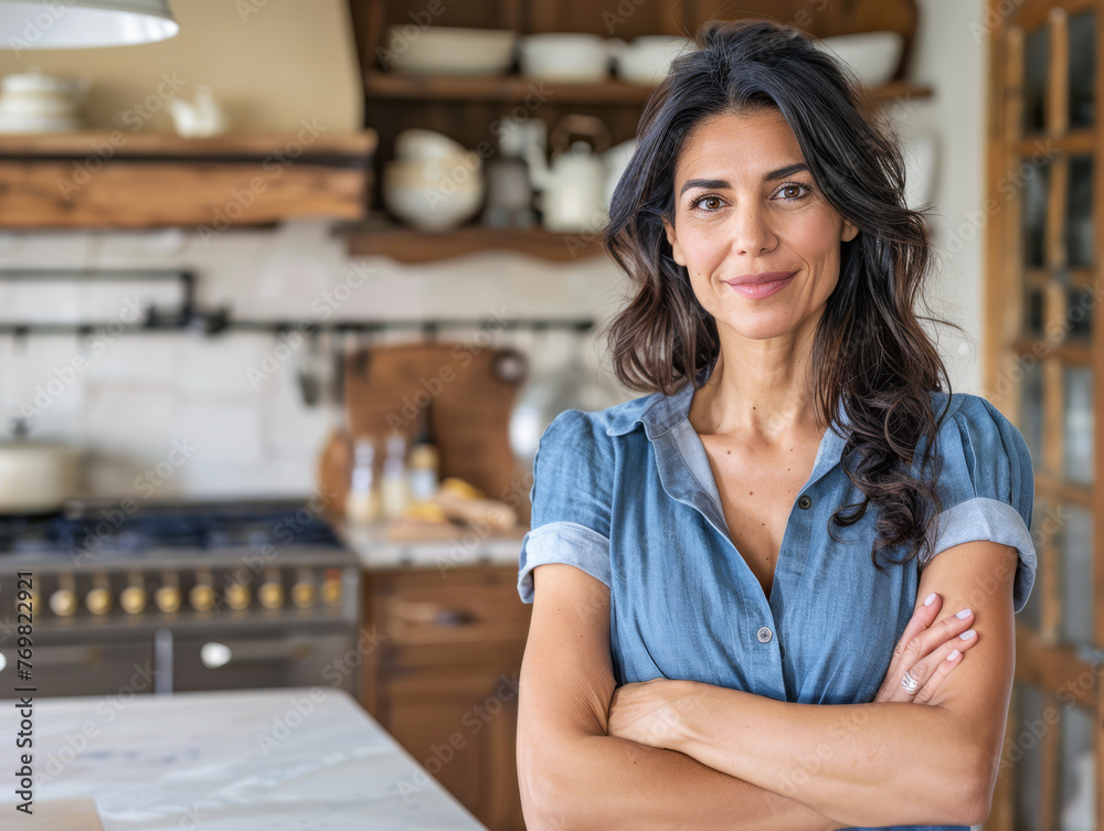 Portrait of a diverse woman with a captivating look in a residential setting Portrait of a diverse woman with a captivating look in a residential setting