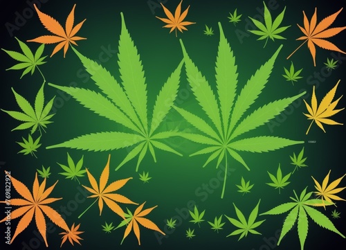 Vibrant Cannabis Marijuana Illustration: Colorful Weed Artwork for Creative Projects