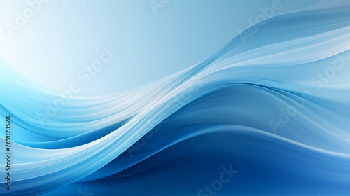 Cool blue gradient blur, abstract, smooth, wide format, serene morning light